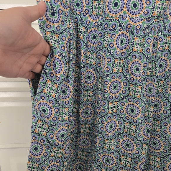 J. Crew Factory Medallion Stain-glass Geo Slip Dress With Pockets 8 - Picture 4 of 8